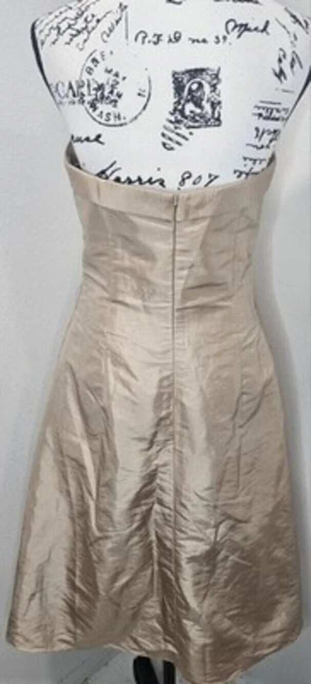 DaVinci Strapless Bandea Cocktail Formal Knee Length Dress Sz 10 Cafe Chocolate - Picture 3 of 13